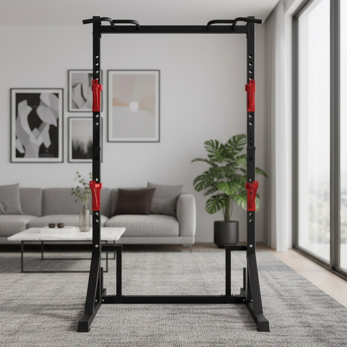 Heavy Equipment Gym - Adjustable Power Rack with Pull Up