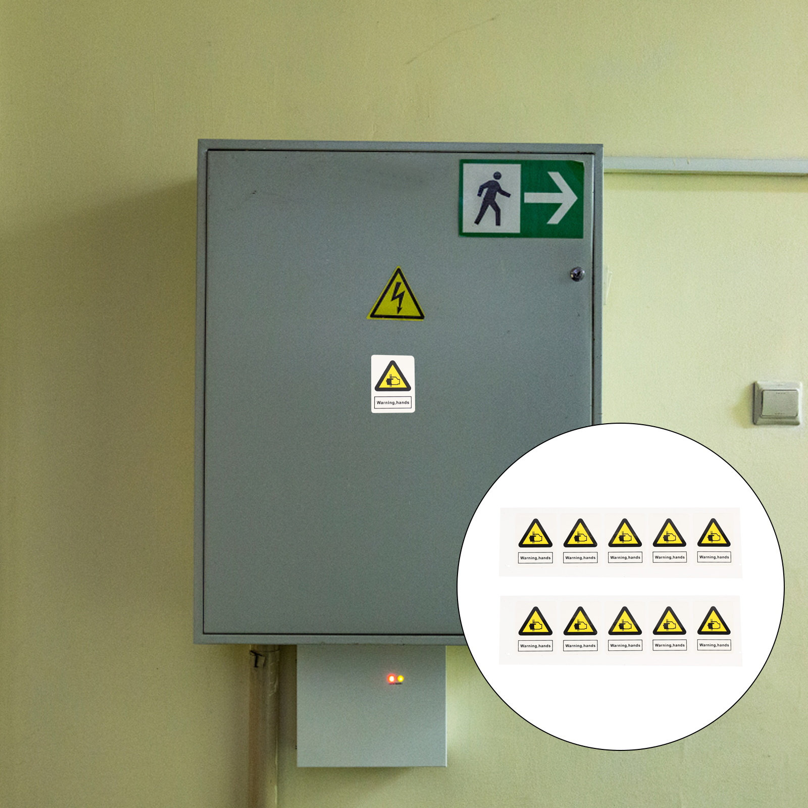 Heavy Equipment Warning Sign - 10Pcs Warning Hands Pinching Sticker Heavy