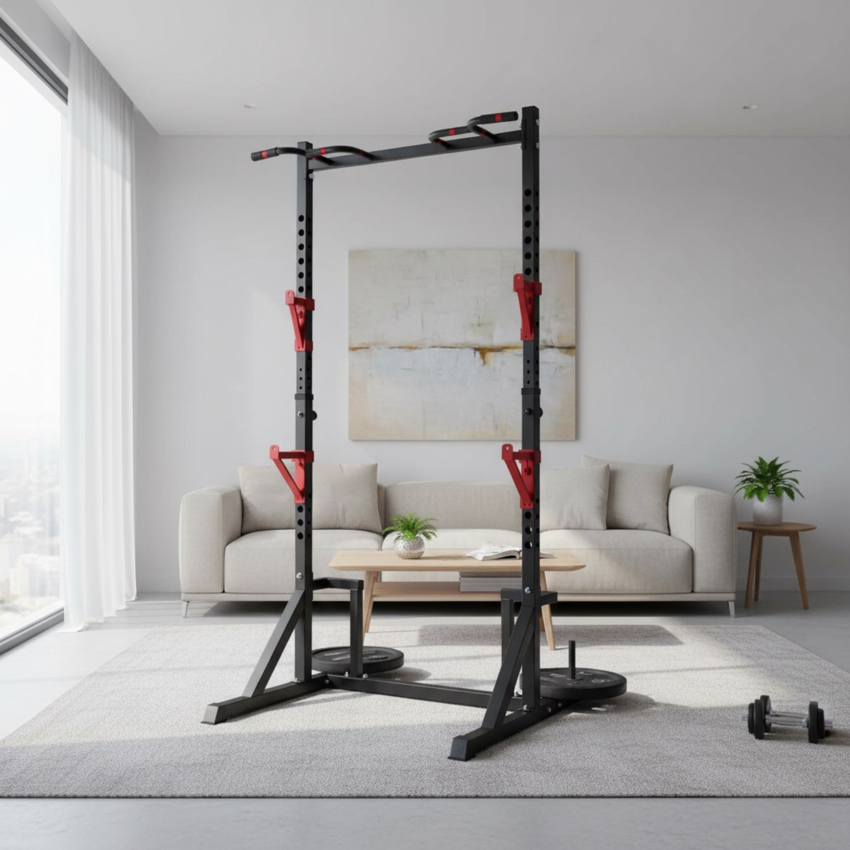 Adjustable Power Rack with Pul - Heavy Equipment Gym recension och pris